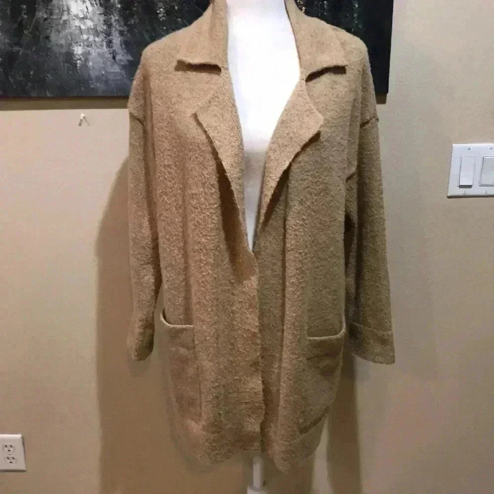 Thread & Supply Open Front Vita Jacket With Fold Down Collar &Two Side Pockets-S